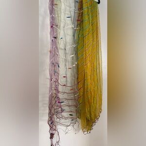 2 Elegant Multicolor Scarves with special accents NWT